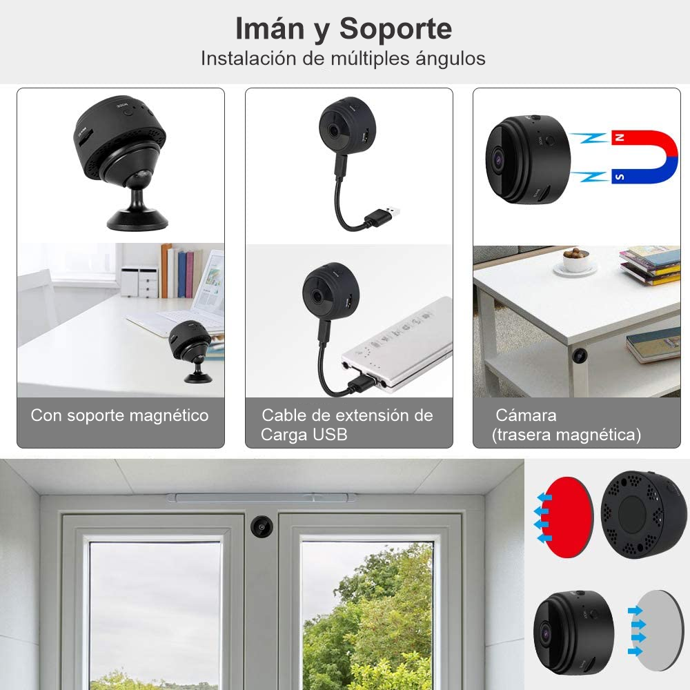 SPYGUARDIAN - Mini Cámara WiFi Full HD